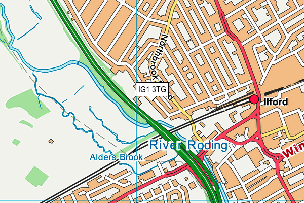 IG1 3TG map - OS VectorMap District (Ordnance Survey)