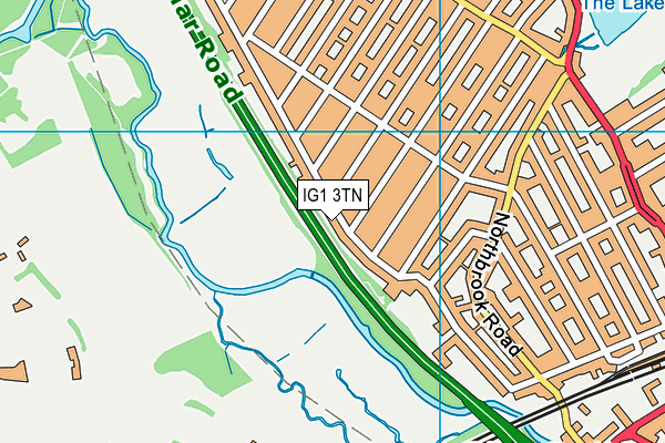 IG1 3TN map - OS VectorMap District (Ordnance Survey)