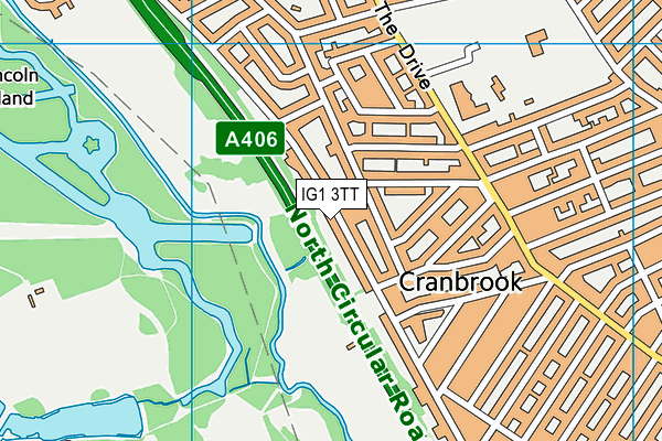 IG1 3TT map - OS VectorMap District (Ordnance Survey)