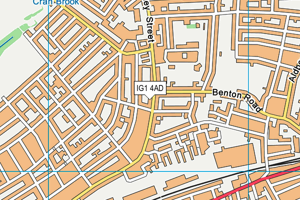 IG1 4AD map - OS VectorMap District (Ordnance Survey)