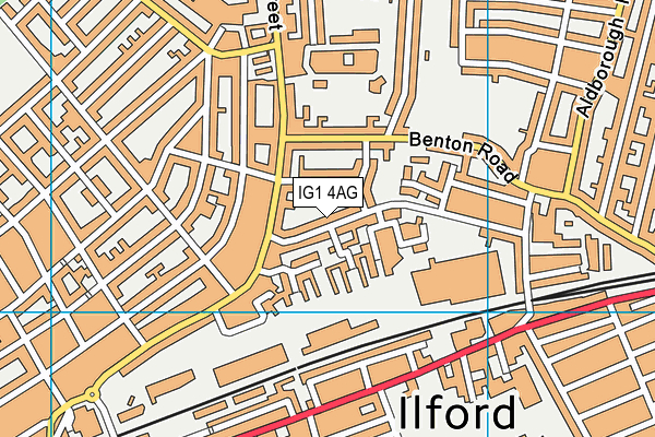 IG1 4AG map - OS VectorMap District (Ordnance Survey)