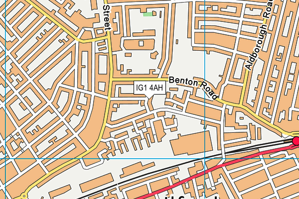 IG1 4AH map - OS VectorMap District (Ordnance Survey)