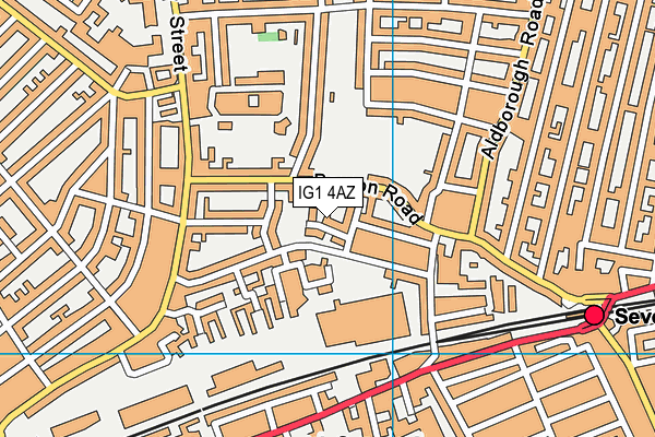 IG1 4AZ map - OS VectorMap District (Ordnance Survey)