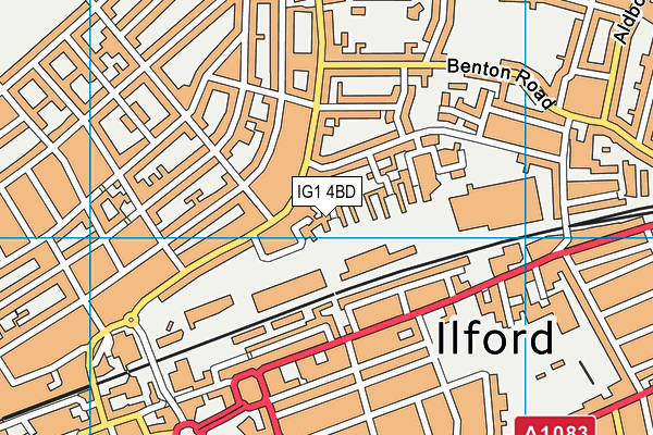 IG1 4BD map - OS VectorMap District (Ordnance Survey)