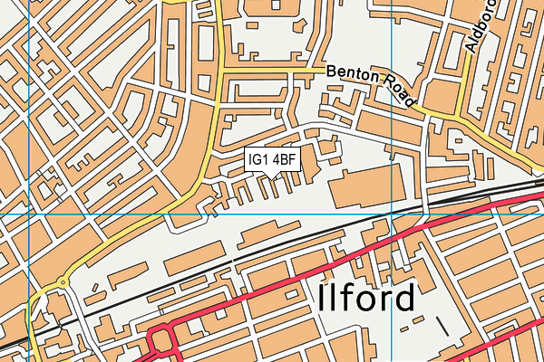 IG1 4BF map - OS VectorMap District (Ordnance Survey)