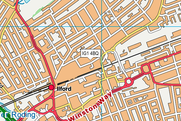 IG1 4BQ map - OS VectorMap District (Ordnance Survey)