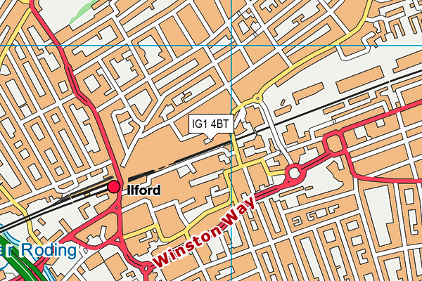 IG1 4BT map - OS VectorMap District (Ordnance Survey)
