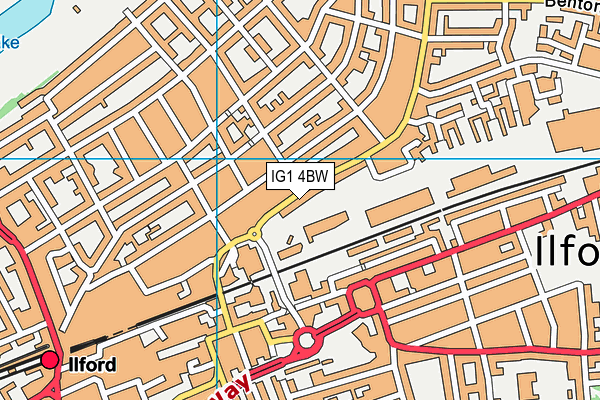 IG1 4BW map - OS VectorMap District (Ordnance Survey)