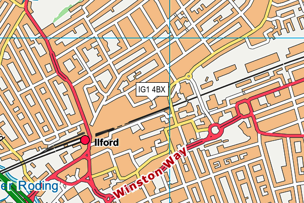 IG1 4BX map - OS VectorMap District (Ordnance Survey)