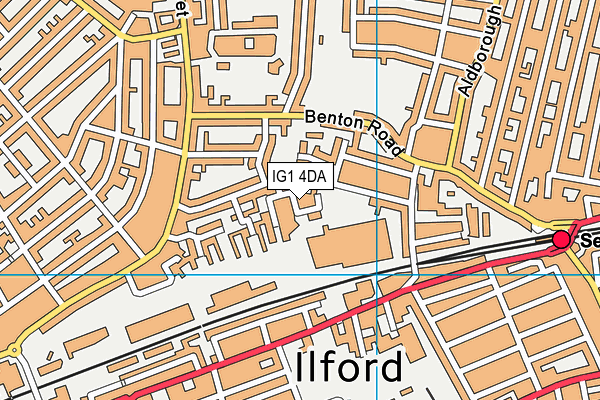 IG1 4DA map - OS VectorMap District (Ordnance Survey)