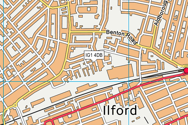 IG1 4DB map - OS VectorMap District (Ordnance Survey)