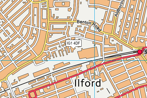 IG1 4DF map - OS VectorMap District (Ordnance Survey)