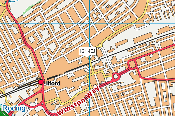 IG1 4EJ map - OS VectorMap District (Ordnance Survey)