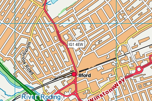 IG1 4EW map - OS VectorMap District (Ordnance Survey)