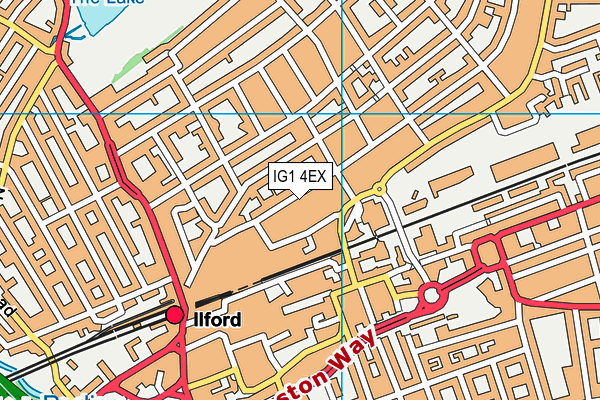IG1 4EX map - OS VectorMap District (Ordnance Survey)