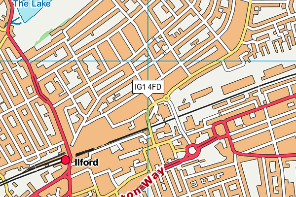IG1 4FD map - OS VectorMap District (Ordnance Survey)