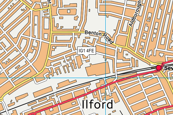 IG1 4FE map - OS VectorMap District (Ordnance Survey)