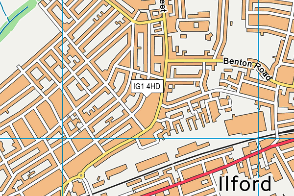 IG1 4HD map - OS VectorMap District (Ordnance Survey)