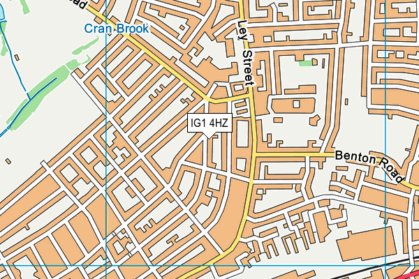 IG1 4HZ map - OS VectorMap District (Ordnance Survey)