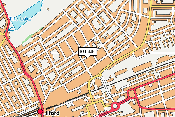 IG1 4JE map - OS VectorMap District (Ordnance Survey)