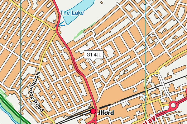 Ursuline Academy Ilford map (IG1 4JU) - OS VectorMap District (Ordnance Survey)