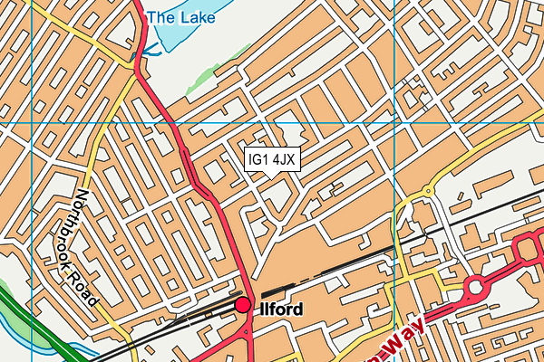 IG1 4JX map - OS VectorMap District (Ordnance Survey)