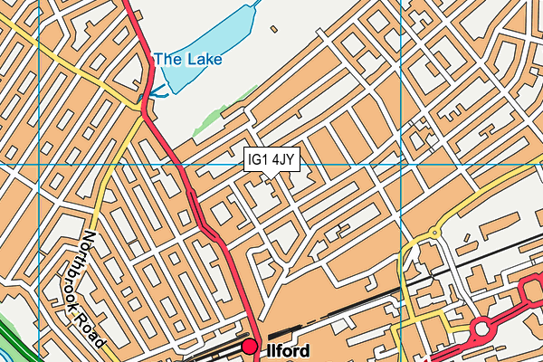 IG1 4JY map - OS VectorMap District (Ordnance Survey)