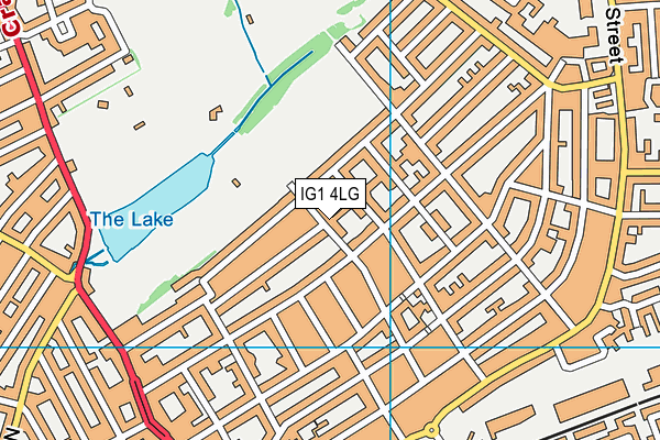 IG1 4LG map - OS VectorMap District (Ordnance Survey)