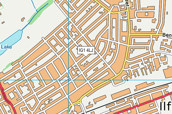 IG1 4LJ map - OS VectorMap District (Ordnance Survey)