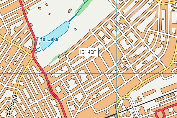 IG1 4QT map - OS VectorMap District (Ordnance Survey)