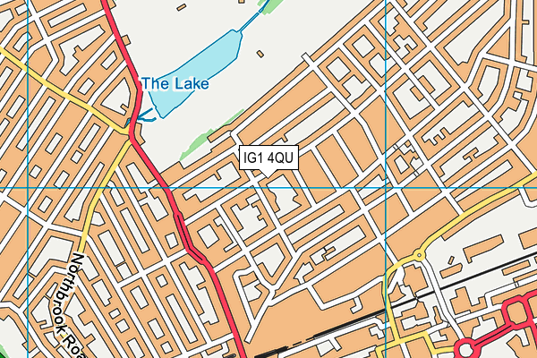 IG1 4QU map - OS VectorMap District (Ordnance Survey)