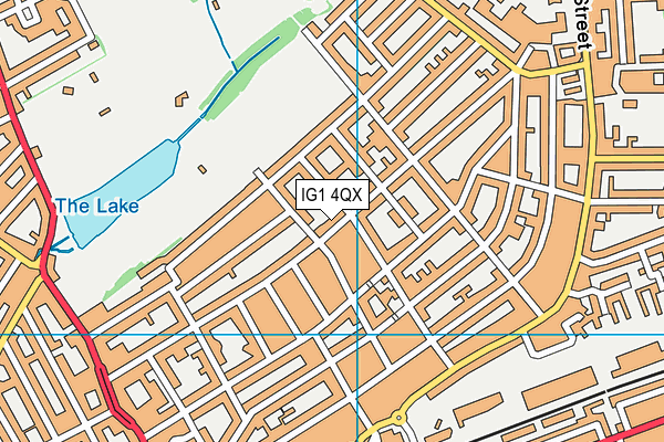 IG1 4QX map - OS VectorMap District (Ordnance Survey)