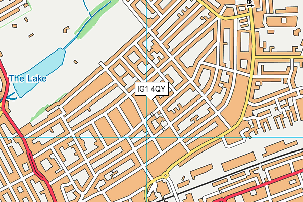IG1 4QY map - OS VectorMap District (Ordnance Survey)