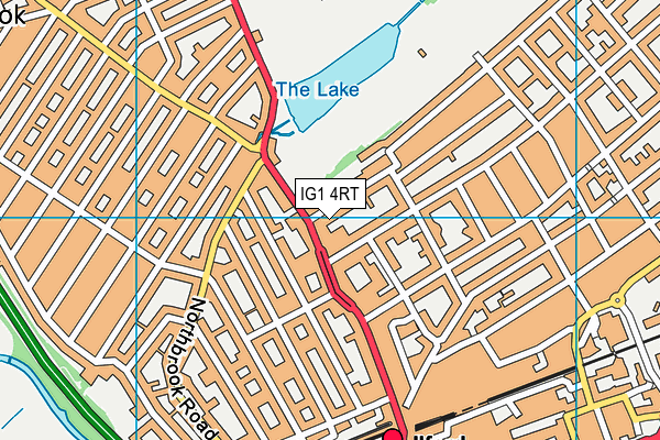 IG1 4RT map - OS VectorMap District (Ordnance Survey)