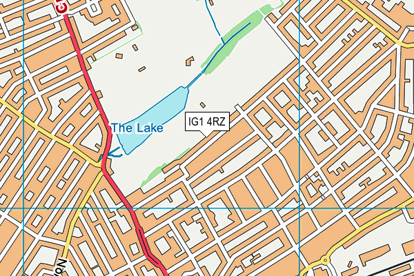 IG1 4RZ map - OS VectorMap District (Ordnance Survey)