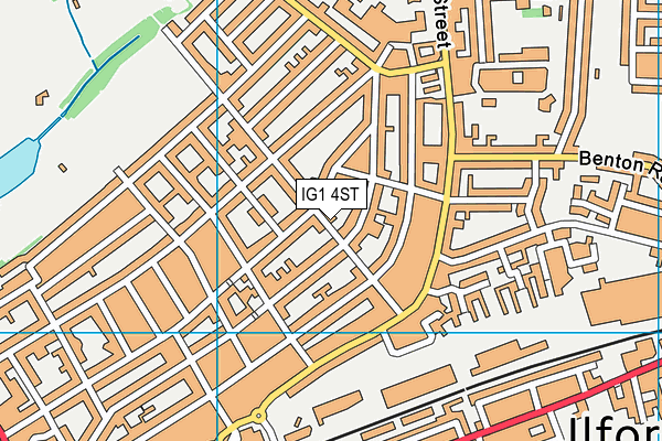 IG1 4ST map - OS VectorMap District (Ordnance Survey)