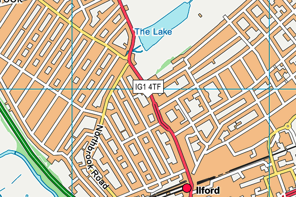 IG1 4TF map - OS VectorMap District (Ordnance Survey)