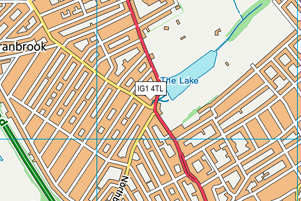 IG1 4TL map - OS VectorMap District (Ordnance Survey)