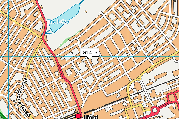 IG1 4TS map - OS VectorMap District (Ordnance Survey)