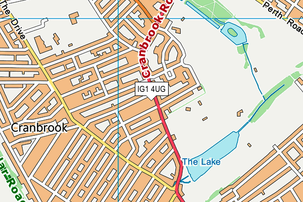 IG1 4UG map - OS VectorMap District (Ordnance Survey)