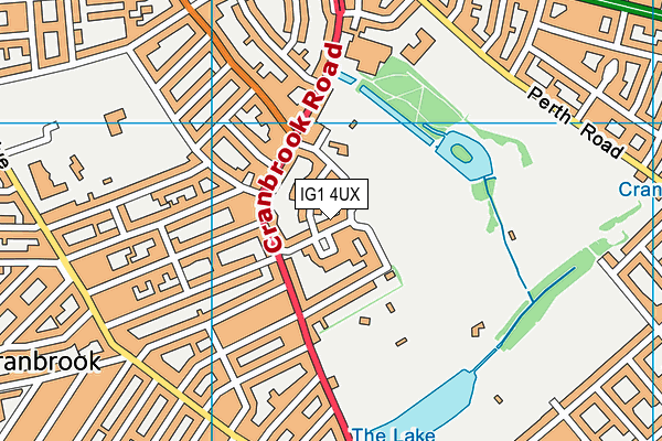 IG1 4UX map - OS VectorMap District (Ordnance Survey)