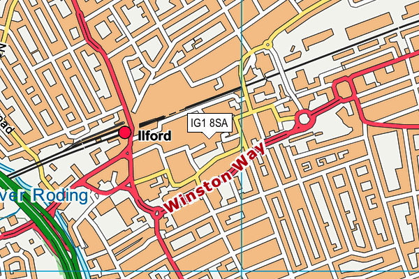 IG1 8SA map - OS VectorMap District (Ordnance Survey)