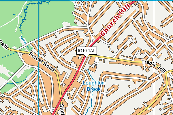 IG10 1AL map - OS VectorMap District (Ordnance Survey)