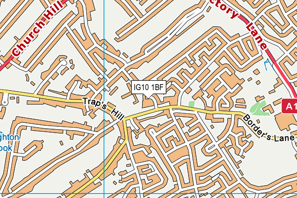 IG10 1BF map - OS VectorMap District (Ordnance Survey)