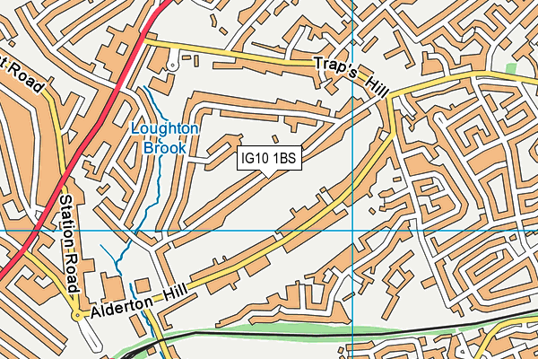IG10 1BS map - OS VectorMap District (Ordnance Survey)