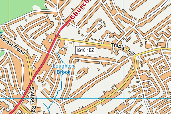 IG10 1BZ map - OS VectorMap District (Ordnance Survey)