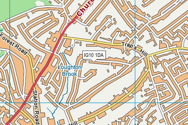 IG10 1DA map - OS VectorMap District (Ordnance Survey)