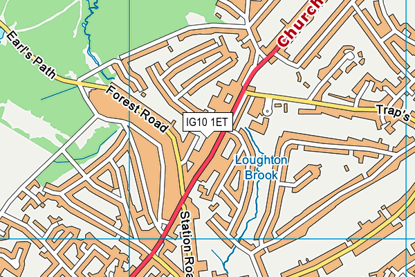 IG10 1ET map - OS VectorMap District (Ordnance Survey)