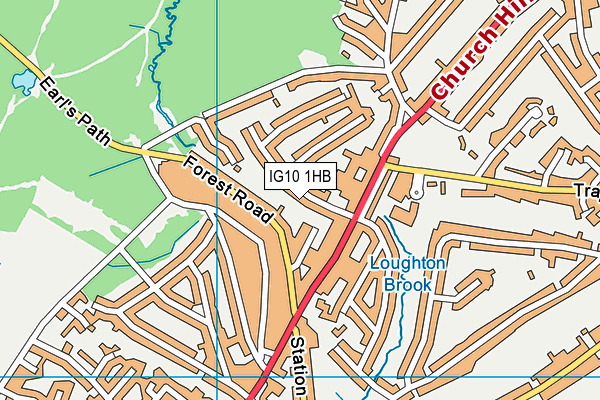 IG10 1HB map - OS VectorMap District (Ordnance Survey)