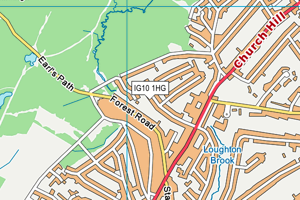 IG10 1HG map - OS VectorMap District (Ordnance Survey)